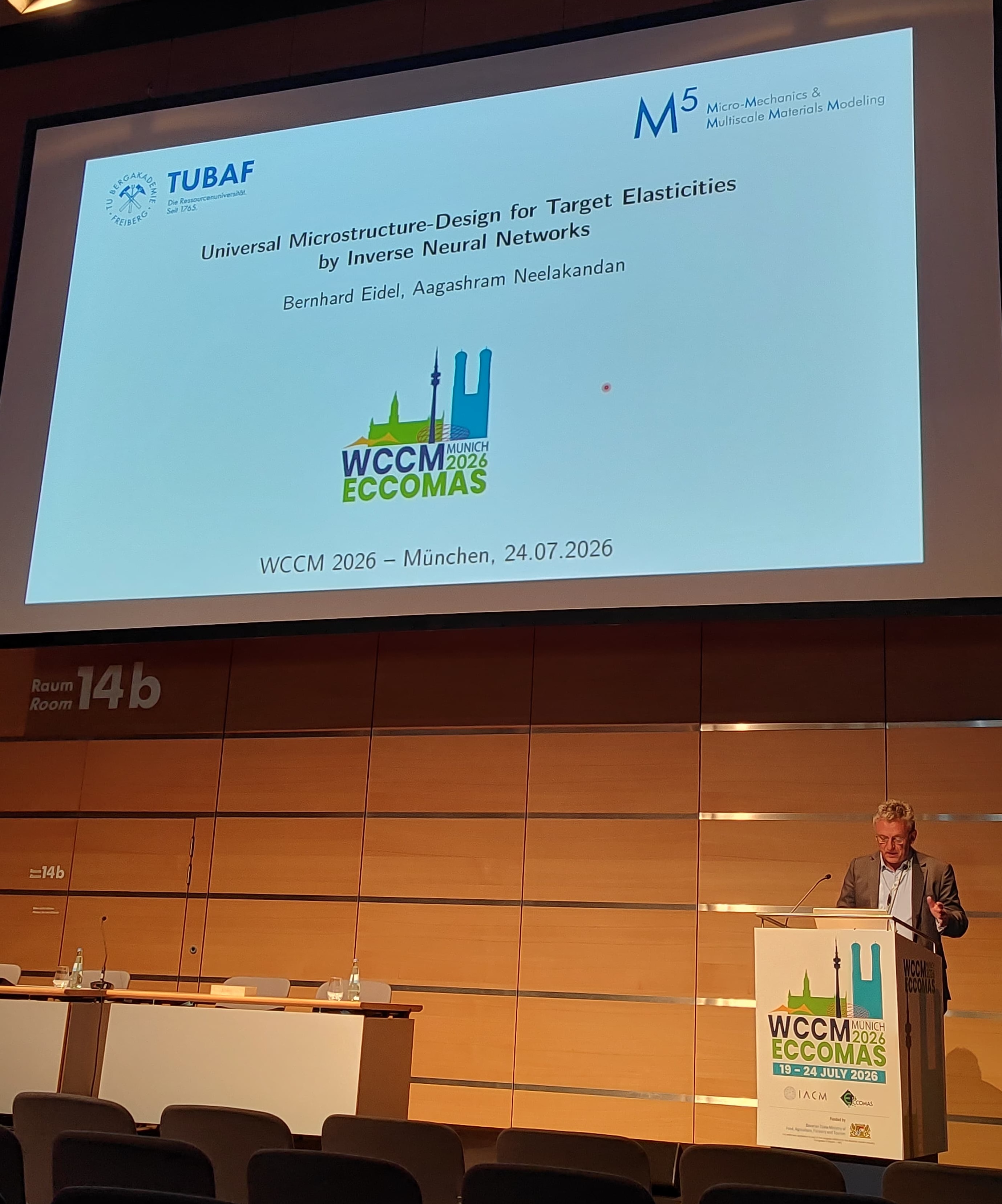 Prof. Bernhard Eidel speaking at WCCM-ECCOMAS 2026