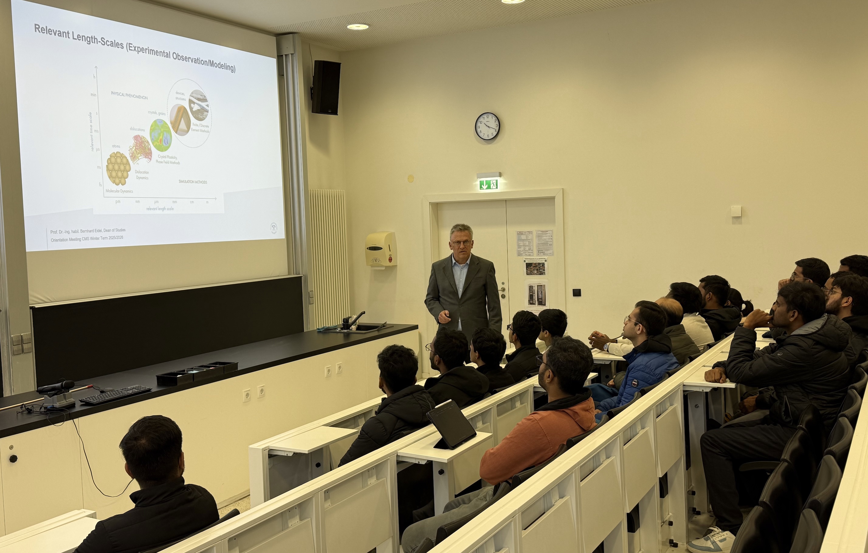 Welcome talk in the lecture hall